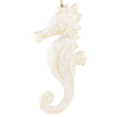 Colgante decoración caballito de mar blanco, decoración marítima Al. 23 cm