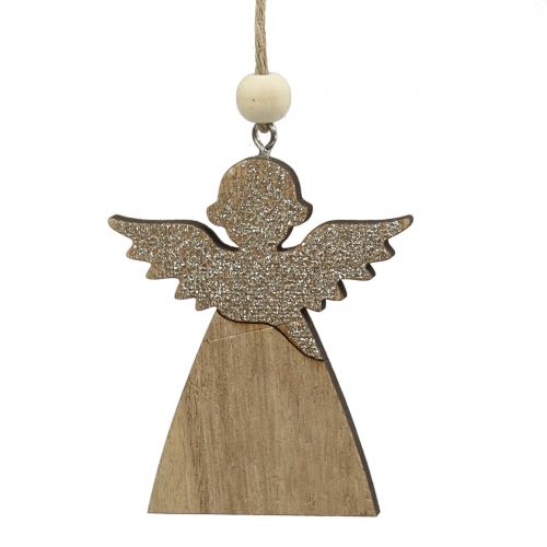 Floristik24 Colgante Angel, abeto natural con mica 8cm 6pcs