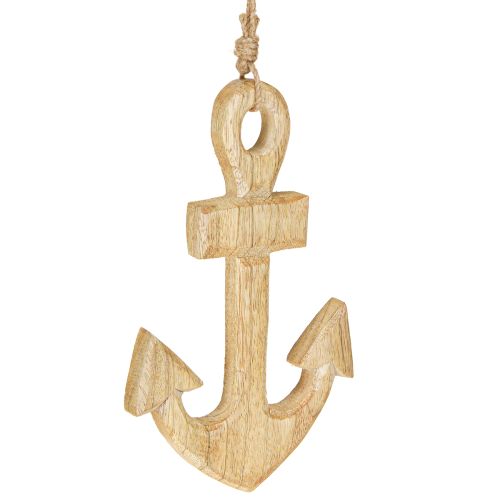 Artículo Ancla de madera para colgar Yute Natural 15×25cm 2uds