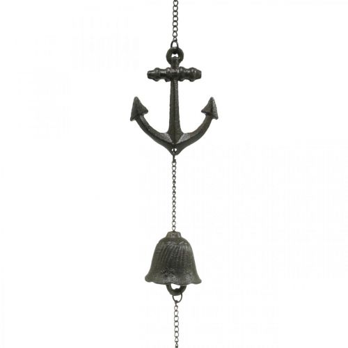Artículo Campana de ancla de suspensión, carillón de viento de decoración marítima, hierro fundido L47.5cm