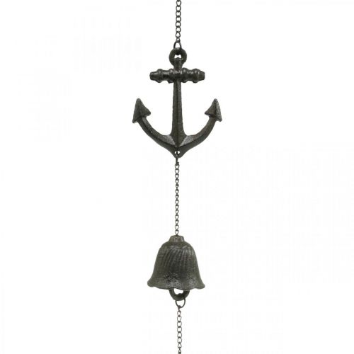 Floristik24 Campana de ancla de suspensión, carillón de viento de decoración marítima, hierro fundido L47.5cm