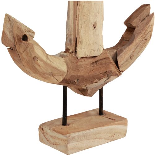 Artículo Ancla decoración madera metal con base teca marítima 26×7×38cm