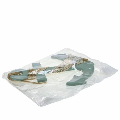 Floristik24 Ancla madera con conchas azul claro 28,5×40cm