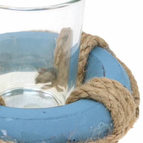 Floristik24 Vaso de vidrio per candela con aro salvavidas Surtido Ø11cm H7cm Juego de 3