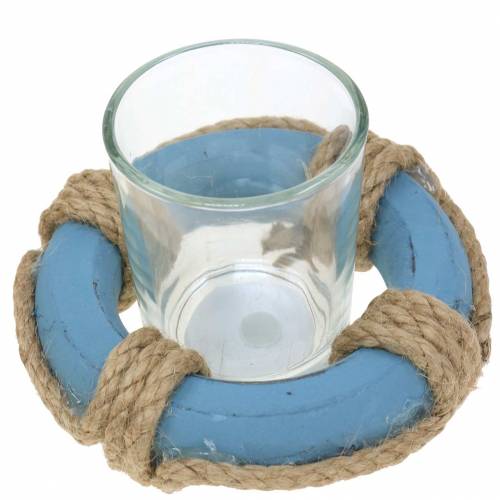 Floristik24 Vaso de vidrio per candela con aro salvavidas Surtido Ø11cm H7cm Juego de 3