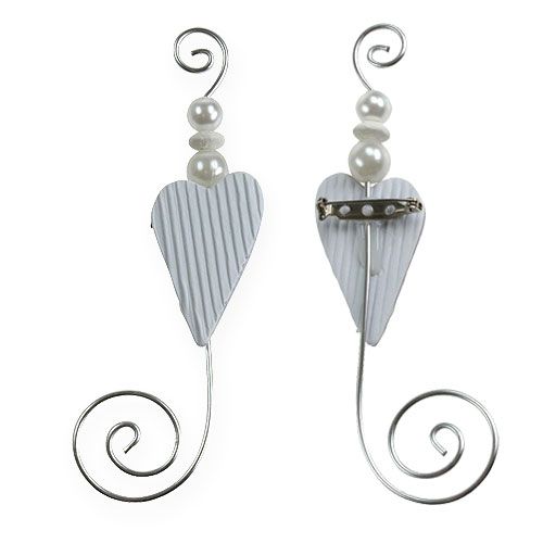 Floristik24 Chapas con corazón 12cm 16uds