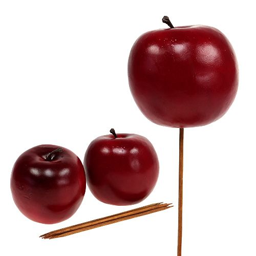 Floristik24 Manzana artificial roja Ø7.5cm 6pcs