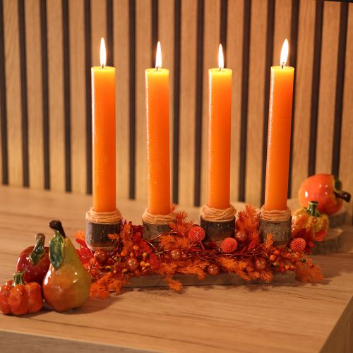 Juego de frutas artificiales: manzana y pera, artículo decorativo de otoño, 12 cm, 3 piezas. | Floristik24.es