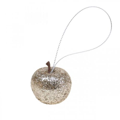 Floristik24 Mini adornos decorativos para árboles de champán con purpurina de manzana Ø3,5cm 24 piezas
