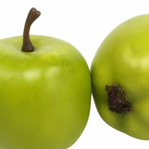 Mini manzanas decorativas artificial verde-amarillo Al4.3cm Ø3.6cm 24pcs