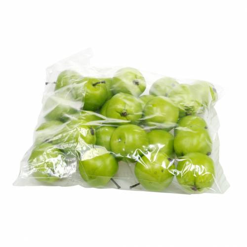 Artículo Fruta decorativa mini manzana artificial verde 4,5cm 24 piezas