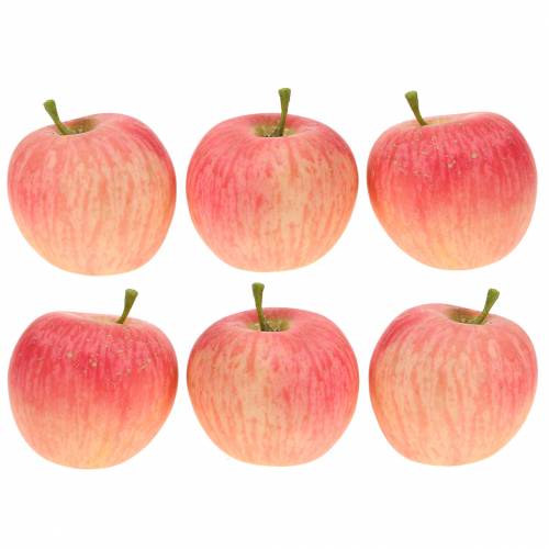 Floristik24 Deco manzana rosa, amarillo real touch 6,5cm 6ud