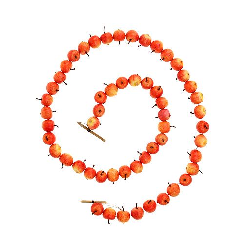 Floristik24 Guirnalda de manzanas 55 mini manzanas amarillo-naranja 113cm