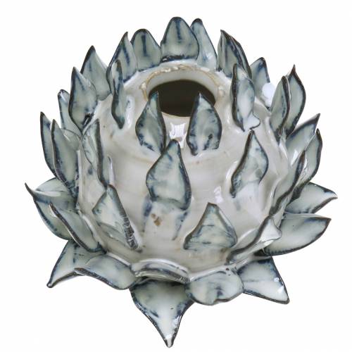 Floristik24 Florero decorativo arte shock cerámica azul, blanco Ø9.5cm H9cm