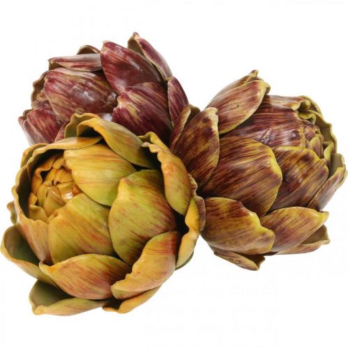Floristik24 Alcachofa Vegetales Artificiales Deco Colores Surtidos H10.5cm 3pcs