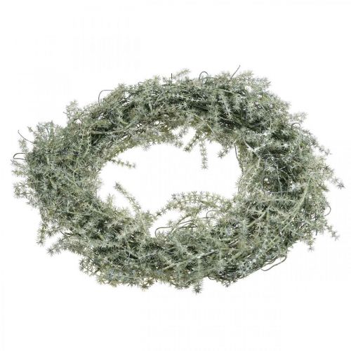 Artículo Corona decorativa de alerce corona de agujas artificial nevada blanco gris Ø32cm