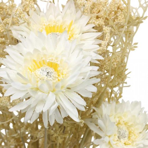 Artículo Ramo de áster artificial y gypsophila beige, blanco 43cm
