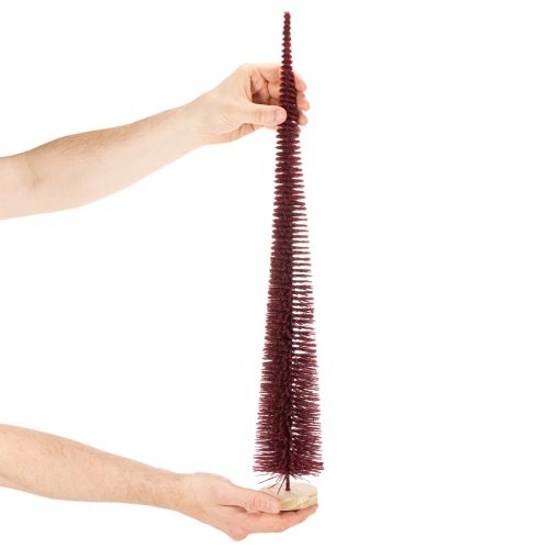 Árbol de Navidad decorativo, figura de árbol estilizada sobre una base de madera, 60 cm. | Floristik24.es