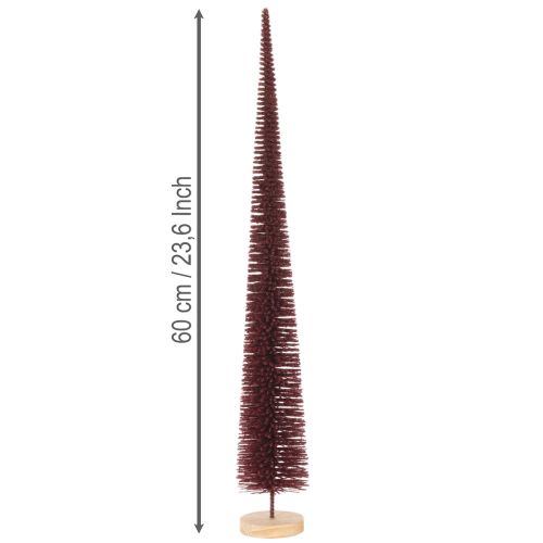 Árbol de Navidad decorativo, figura de árbol estilizada sobre una base de madera, 60 cm. | Floristik24.es