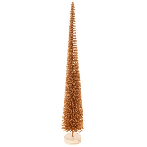 Adorno artificial para árbol de Navidad, delgado, con base de madera, 40 cm, 3 piezas