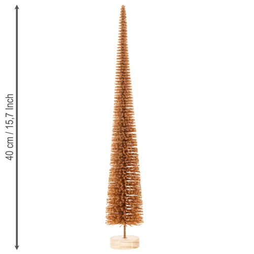 Adorno artificial para árbol de Navidad, delgado, con base de madera, 40 cm, 3 piezas | Floristik24.es