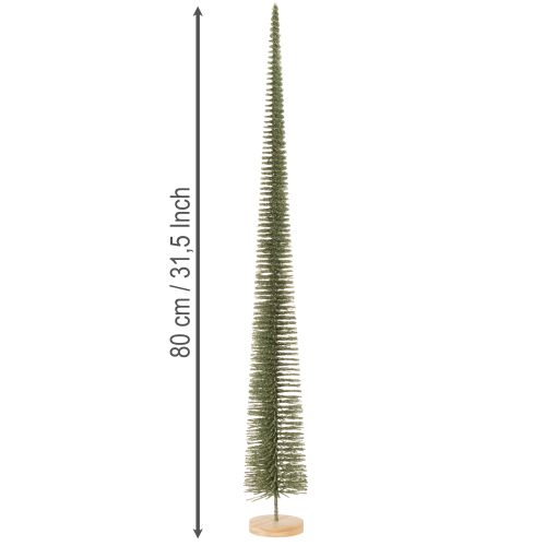 Árbol de Navidad artificial con base de madera para decoración navideña, 80 cm. | Floristik24.es