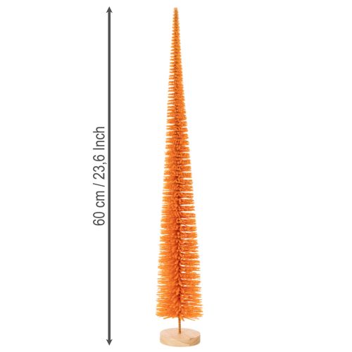 Adorno artificial de árbol de Navidad sobre base de madera, 60 cm. | Floristik24.es