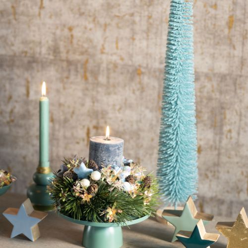 Árbol de Navidad artificial, árbol decorativo, diseño delicado con base de madera, 80 cm. | Floristik24.es