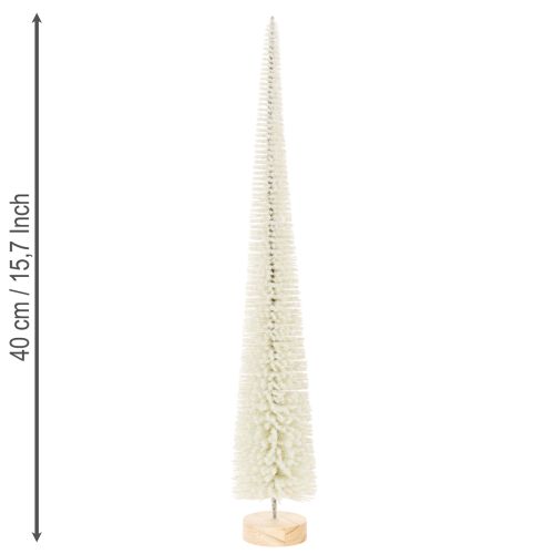 Árbol de Navidad decorativo con base de madera para decoración invernal, 40 cm, 3 piezas | Floristik24.es