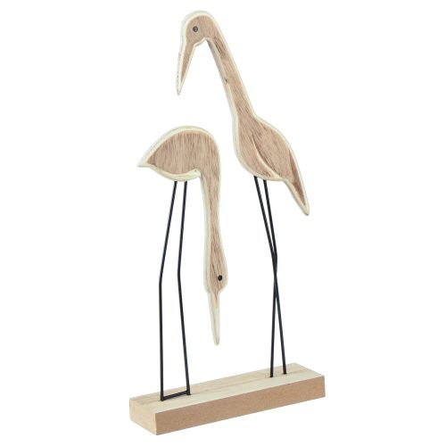 Artículo Soporte figura de madera par de grullas natural 27,5×13cm 2 piezas