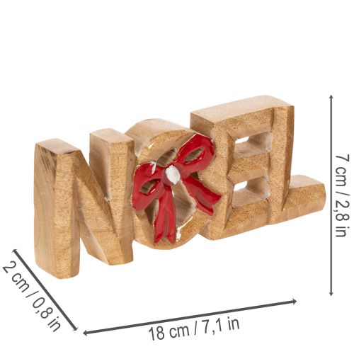Letra Noel con lazo, decoración navideña, 18 cm | Floristik24.es