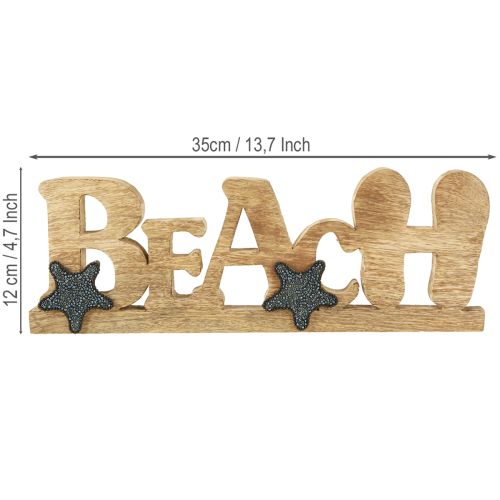 Artículo Letrero de madera con decoración marítima «Playa» de 35×12 cm