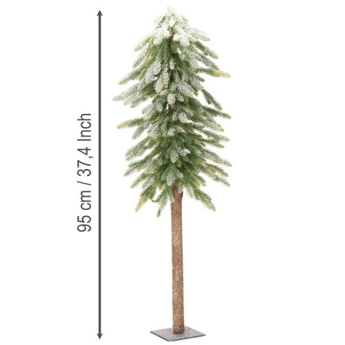 Abeto artificial con decoración de nieve, ideal para invierno y Navidad, 95 cm. | Floristik24.es