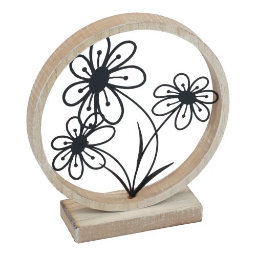 Decoración de mesa con flores de metal, decoración de resortes de metal y madera, Al. 19 cm