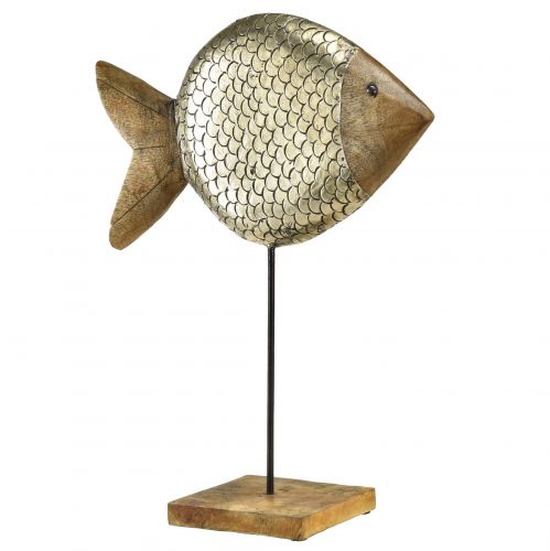 Floristik24 Pez decorativo madera metal latón marítimo 33x11,5x37cm