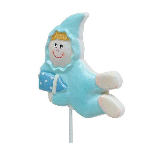 Floristik24 Baby deco enchufe rosa, azul 5cm L25cm 4pcs
