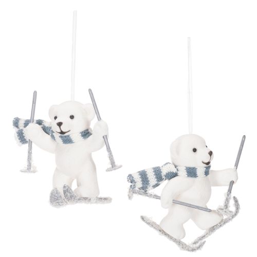 Colgante de oso polar esquiando con bufanda para colgar, 10 cm, 2 piezas comprar | Floristik24.es