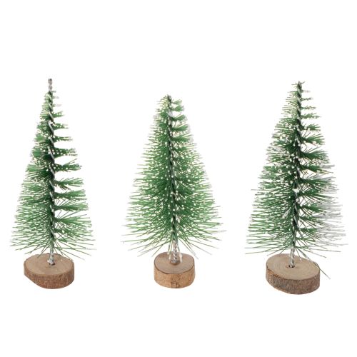 Artículo Mini árboles de Navidad artificiales como decoración de mesa para Navidad, cubiertos de nieve, 6 cm, 12 unidades