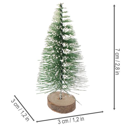 Artículo Mini árboles de Navidad artificiales como decoración de mesa para Navidad, cubiertos de nieve, 6 cm, 12 unidades