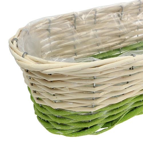 Floristik24 Balconera ovalada 48x18cm Alt.14cm crema, verde