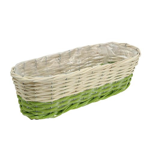 Floristik24 Balconera ovalada 48x18cm Alt.14cm crema, verde