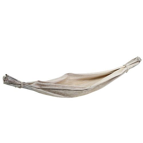 Floristik24 Hoja de plátano Blanco lavado decoración natural 66cm