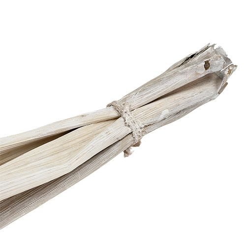 Artículo Hoja de plátano Blanco lavado decoración natural 66cm