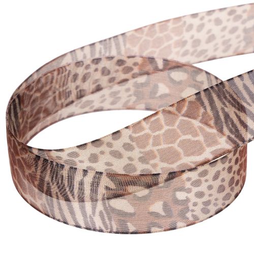 Cinta decorativa con estampado animal, diseño de leopardo, cinta de regalo, 25 mm de ancho, 20 m de largo | Floristik24.es