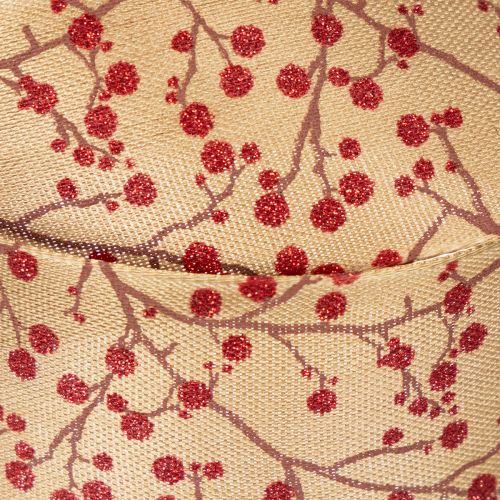 Ramas decorativas de cinta con bayas rojas brillantes, 40 mm x 15 m | Floristik24.es
