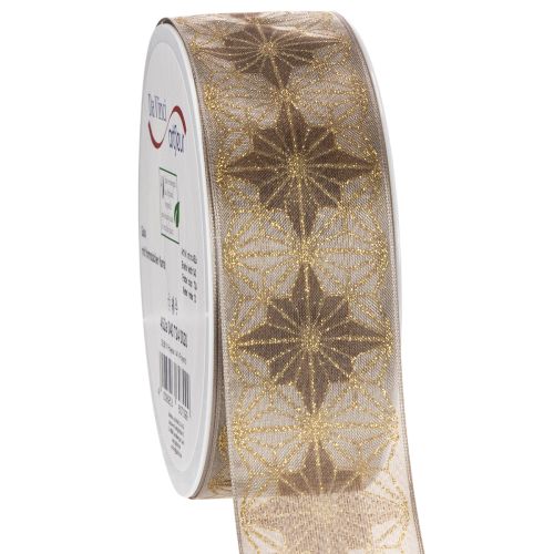 Cinta decorativa con estrellas, cinta de regalo con borde dimensionalmente estable, 40 mm de ancho, 20 m de largo. comprar | Floristik24.es
