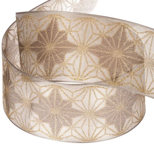Cinta decorativa con estrellas, cinta de regalo con borde dimensionalmente estable, 40 mm de ancho, 20 m de largo. | Floristik24.es