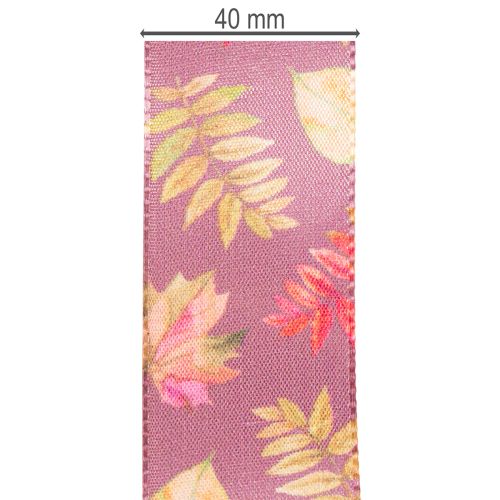 Cinta decorativa con motivo de hojas de otoño, 40 mm de ancho, 15 m de largo. | Floristik24.es