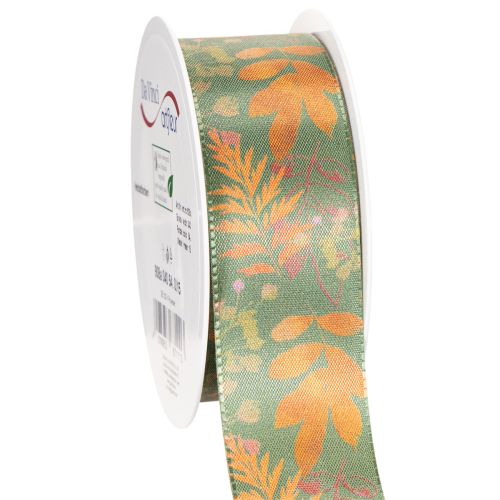 Cinta decorativa con motivo de hojas, decoración otoñal, 40 mm x 15 m