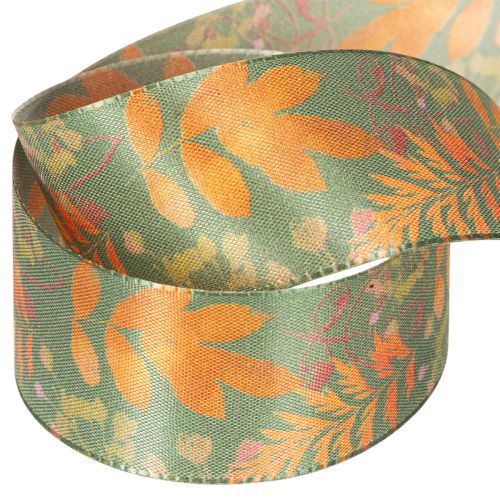 Cinta decorativa con motivo de hojas, decoración otoñal, 40 mm x 15 m | Floristik24.es